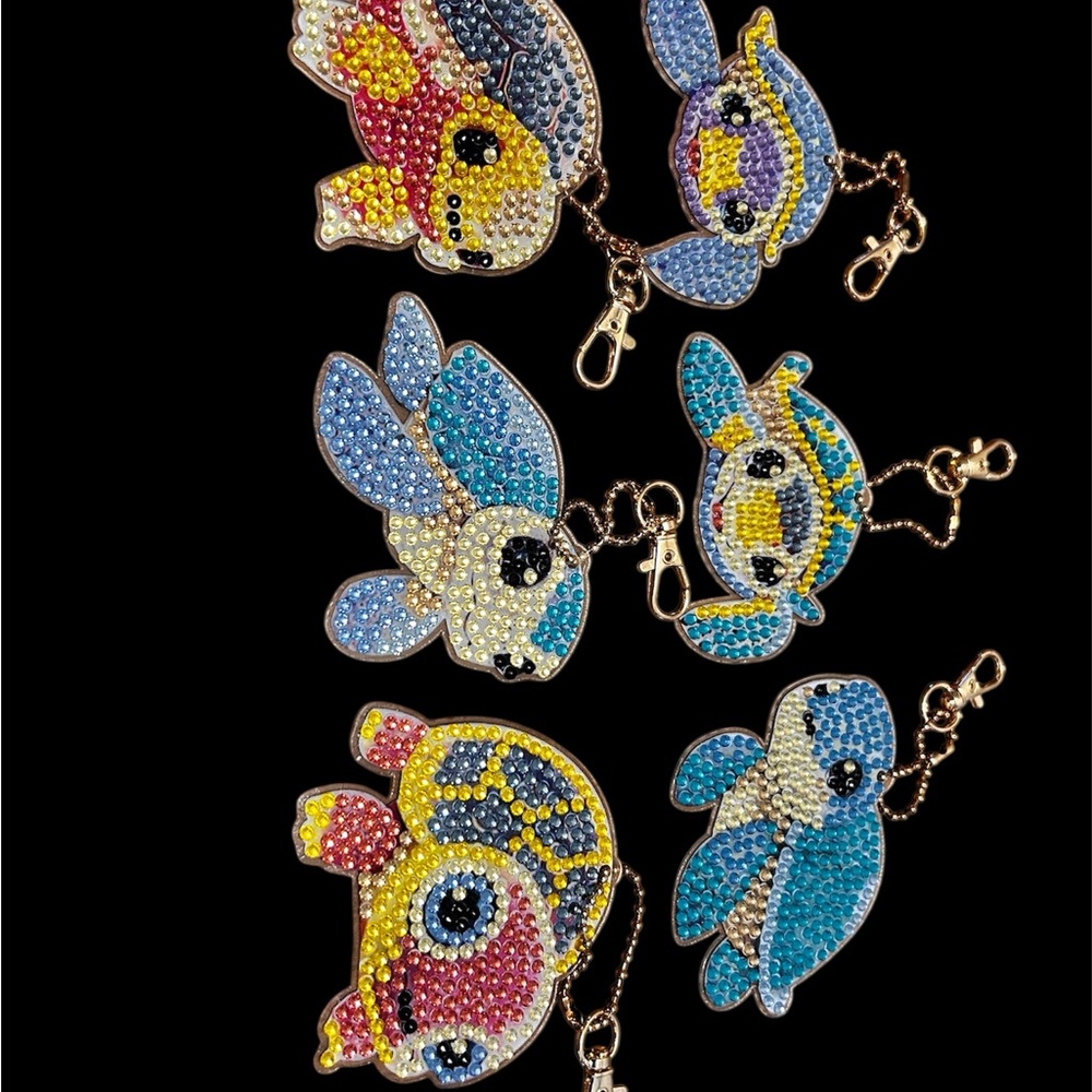 Colorful Animal Keychains with Rhinestones